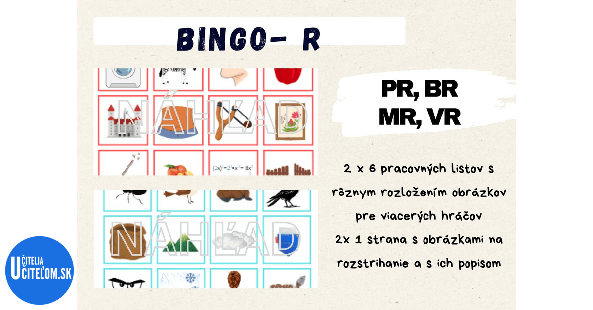 Logopedické bingo 2. - hláska R - Nepriradené k predmetu